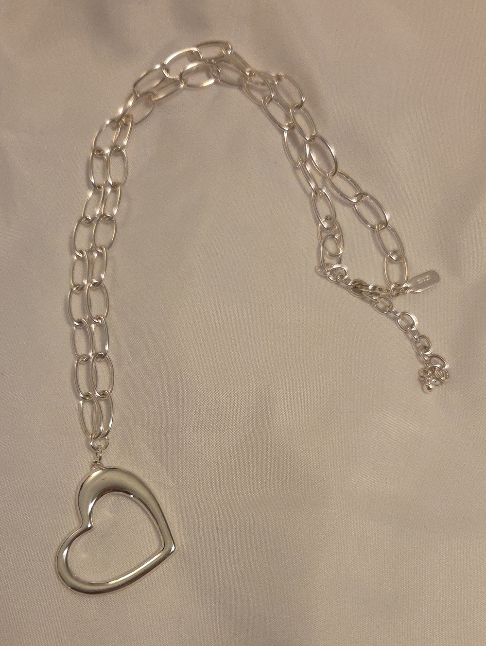 Attitudes by Renee Silver Open Heart Link Necklace